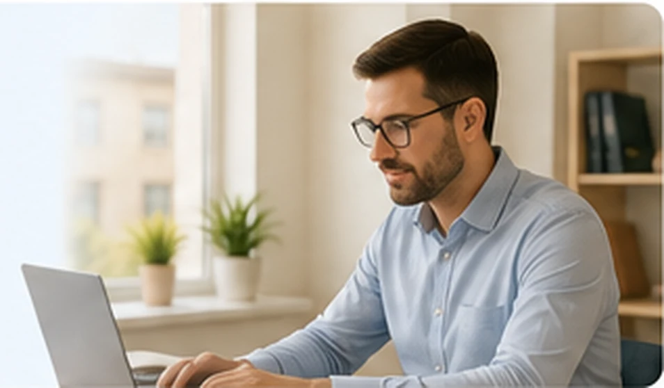 Persona administrando reservas del edificio desde una notebook